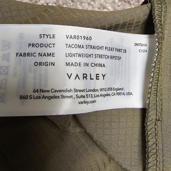 NWT Varley Martini Olive Green Office Tacoma Straight Pleat Pant Large - Picture 8 of 11
